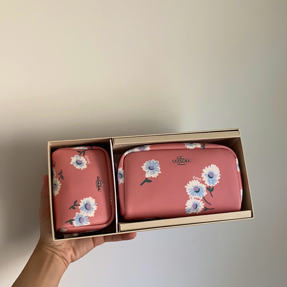 Coach Boxy Cosmetic Bag Set of 2!